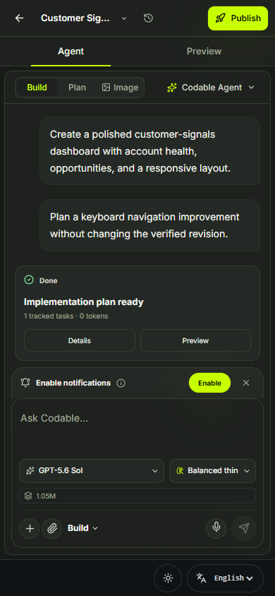 An illustrative view of the Codable workspace